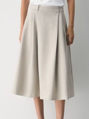Aritzia Babaton Beige A-Line Midi Skirt Enterprise Skirt 9104